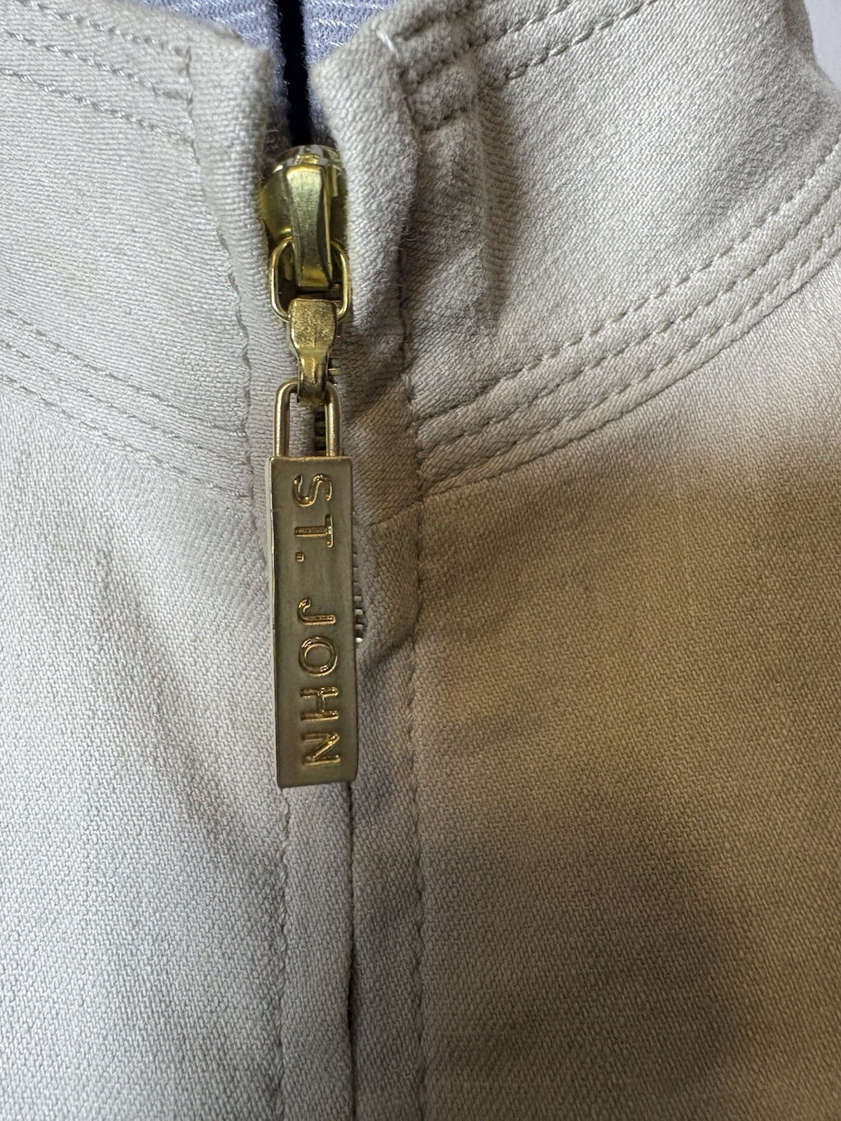 St. John Beige Basic Jacket Medium Full Zip Pocke… - image 3