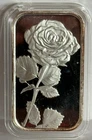 STM 1 oz Single Rose .999 fine Silver bar Engraveable