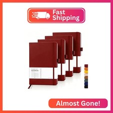 PAGELYST Lined Journal Notebook 200 Numbered Pages, 4 Pack, A5 Medium