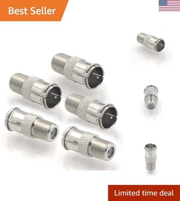 Coaxial Cable Quick Connector, Quick Push On Male to F-Type Female Coax Exten...