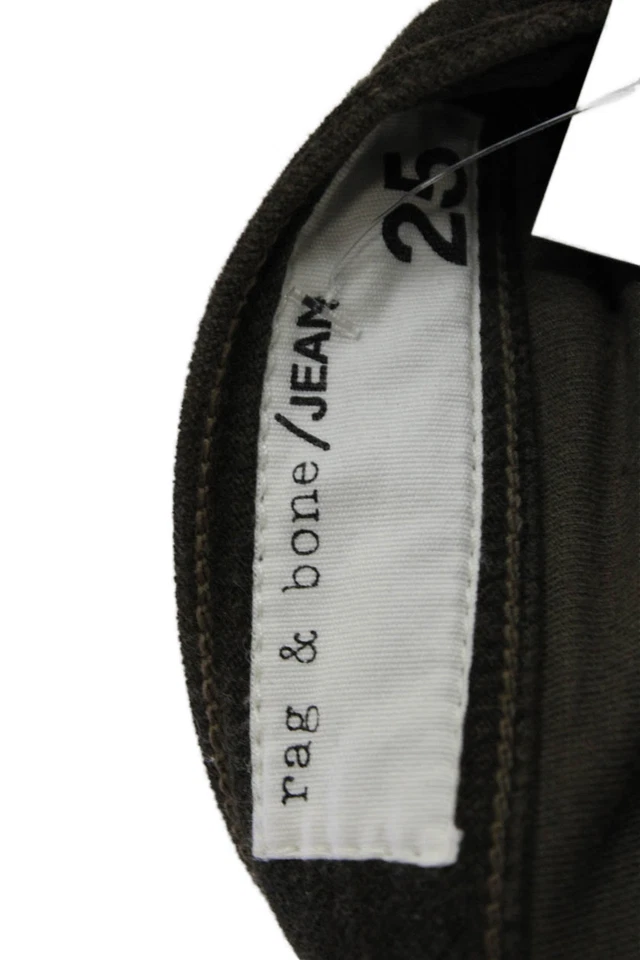 Pantalones ajustados Rag & Bone para mujer de algodón con cremallera y botones verde militar talla 25 EUR Foto 4 de 4