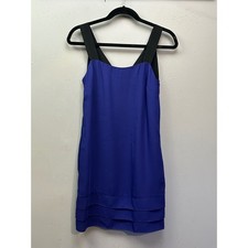 Banana Republic Colorblock Tiered Mini Shift Dress Womens Size 0 Pockets Purple