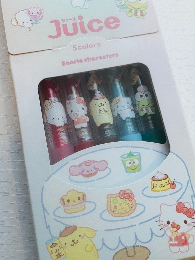 Sanrio PILOT Juice 5-color set with Sanrio characters