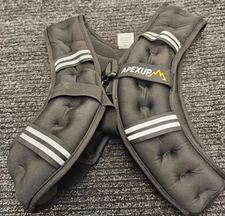 APEXUP 10lbs Weighted Vest Reflective Stripe Black Strength Training Exercise