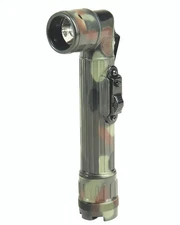 Mil-Tec Small Angle Head LED Flashlight 2AA White Flecktarn Camo 15143021