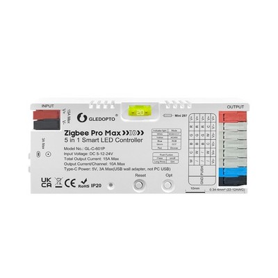 20A ZigBee LED Strip Smart Controller 5 in1 RGBCCT RGBW RGB CCT Dimmer 12V 24V