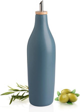 Matte Ceramic Olive Oil Dispenser Bottle 17oz Kitchen EVOO Vinegar White