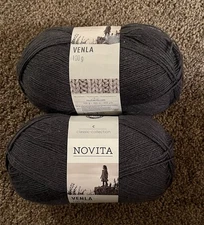 Novita Venla Wool Polyamide Yarn 2 Skeins 459 Yds/each Gray NEW DISCONTINUED