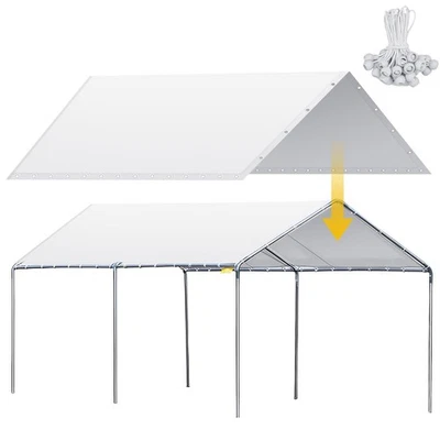 WESNOY 10 x 20 ft Heavy Duty Carport Canopy Waterproof Garage Car Shelter Tarp Tent ...