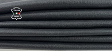 MIDNIGHT BLACK ROUGH VEGETABLE TAN Thick Goat Leather 6 skins 70sqf 1.2mm C7482