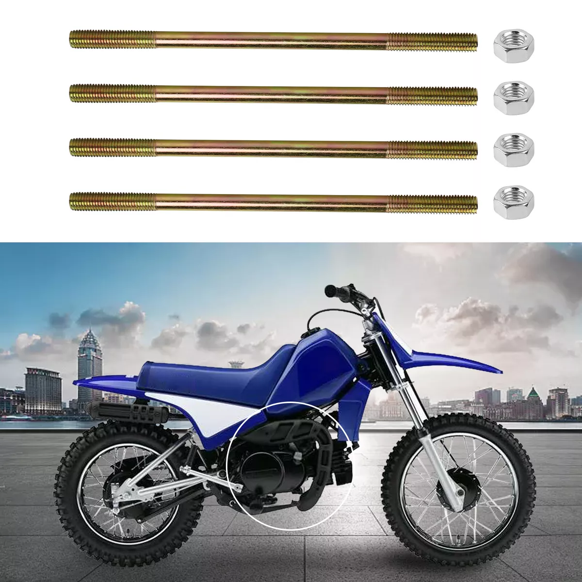 Engine Cylinder Head Studs Bolts Nuts Kit for Yamaha PW80 Jianshe