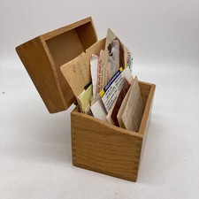 Vintage Wood Recipe  Dovetail Box WITH RECIPE...