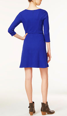 white christmas dresses Squasht Petal Sleeve Dress in Sapphire Blue Small