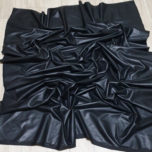 PU NEGRO IMITACIÓN CUERO CEPILLADO ELÁSTICO SPANDEX TELA LEGGINGS PANTALÓN AJUSTADO BAILE - Imagen 40 de 79