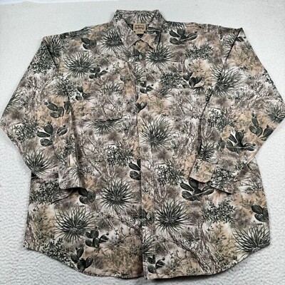 Gameguard Shirt Men 2XL Brush Country Desert Camo Long Sleeve Button Up  Hunting