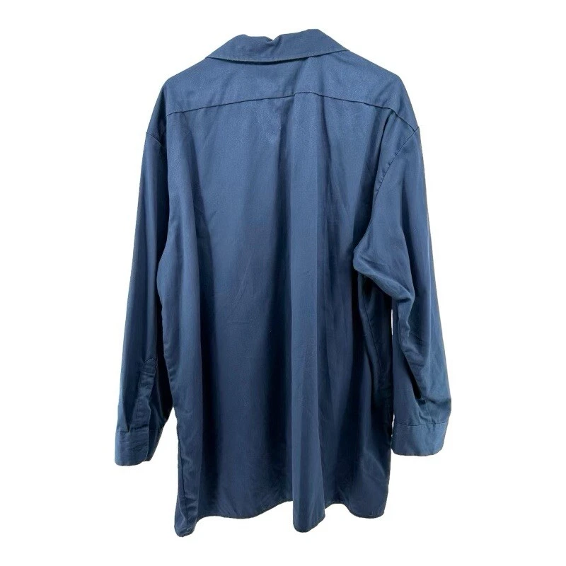 Dickies | Men’s 2XL Navy Blue Work Shirt Long Sleeve Pockets - Image 2 of 4