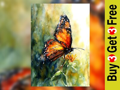 Radiant Monarch Butterfly 5''x7 Druck auf mattem Papier | zarte Natur Kunstwerke