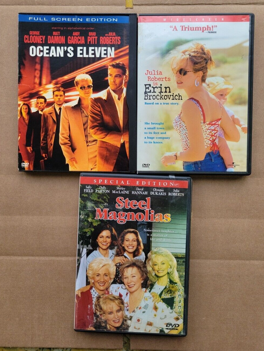 JULIA ROBERTS DVD movies Erin Brockovich Steel Magnolias Ocean's Eleven