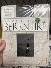Vintage Beautifully Berkshire Stockings Style 4850 Black Magic Faux Diamonds
