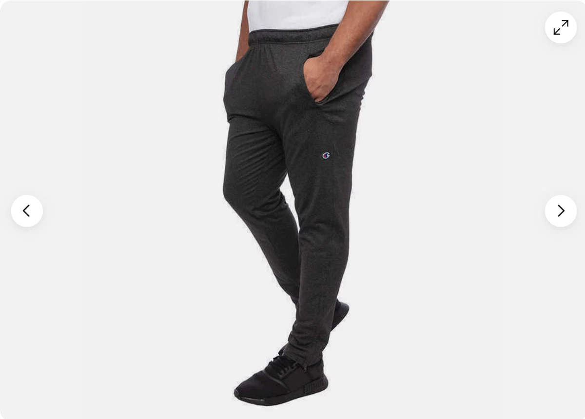 Champion MEN S Black Zipper Ankle Tapered Joggers pants GRANITE HTR XL NWT