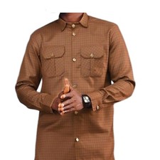 African Men 2 Piece Set Kaftan Shirt Pants Embroidered Danshiki Traditional Suit