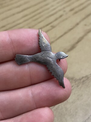 Raphagen 925 Sterling Silver Designer Signed Vintage Flying Bird Brooch Pin