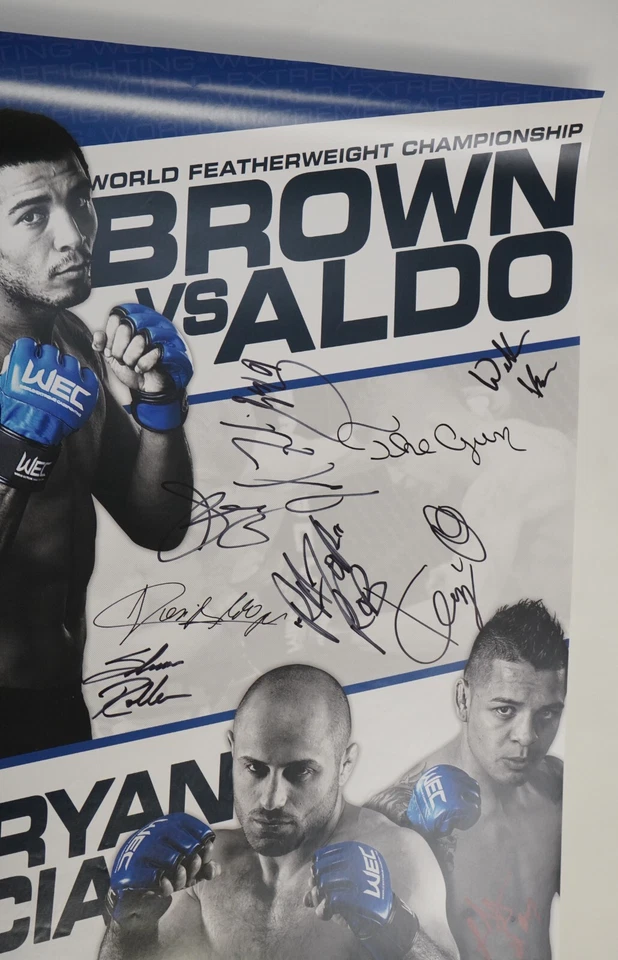 Jose Aldo Mike Brown Cub Swanson + Signed by Card WEC 44 Fight Poster UFC SBC 76 - Image 3 of 4