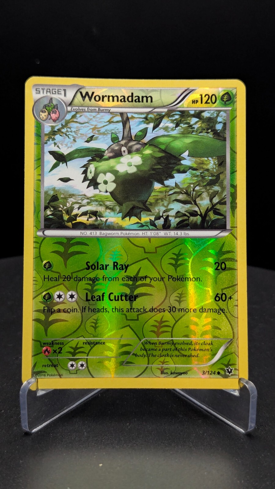 Reverse Holo Wormadam 3/124 Uncommon XY - Fates Collide Pokemon TCG 2014 LP