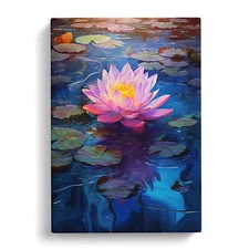 Water Lily Digital No.2 Canvas Wall Art Print Framed Picture Decor Living Room