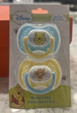 Disney Baby Winnie The Pooh Pacifier Blue  Yellow-2 Pack With Covers Free Ship