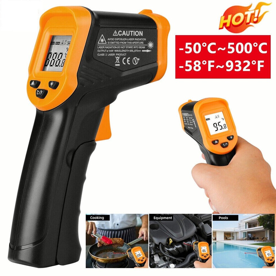 Digital Thermometer Infrared Gun IR Laser LCD Temperature NonContact