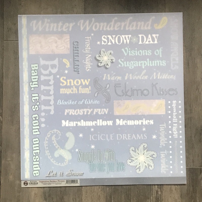 12x12 SUGARPLUM PAISLEYS PHRASES Semi-Opaque Vellum - Winter Christmas Holidays