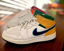 Size 6Y - Nike Air Jordan 1 Mid GS White Court Purple Multicolor 554725-128