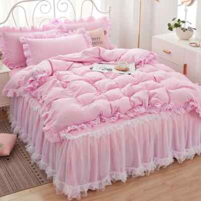 1Pcs Lace Duvet Cover+2Pcs Pillowcases Soft Comfortable Quilt Cover Bedding Sets