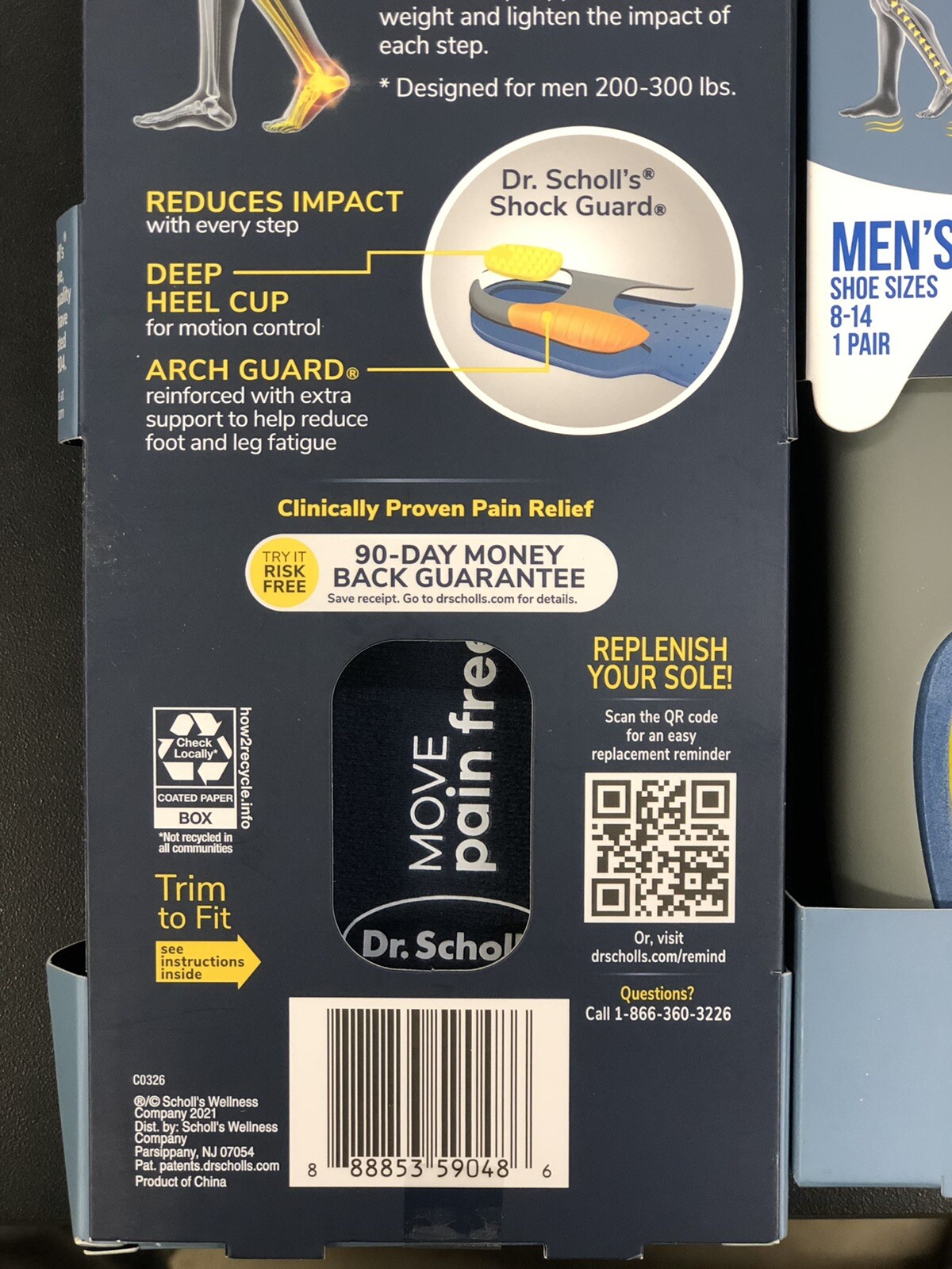 2 Pack Dr. Scholl's Pain Relief Orthotics Insoles Heavy Duty Support