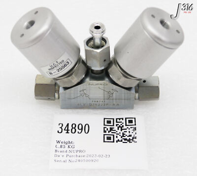 34890 NUPRO STAINLESS STEEL DUAL BELLOW FLOW VALVE 6LV-D1V222P-AA