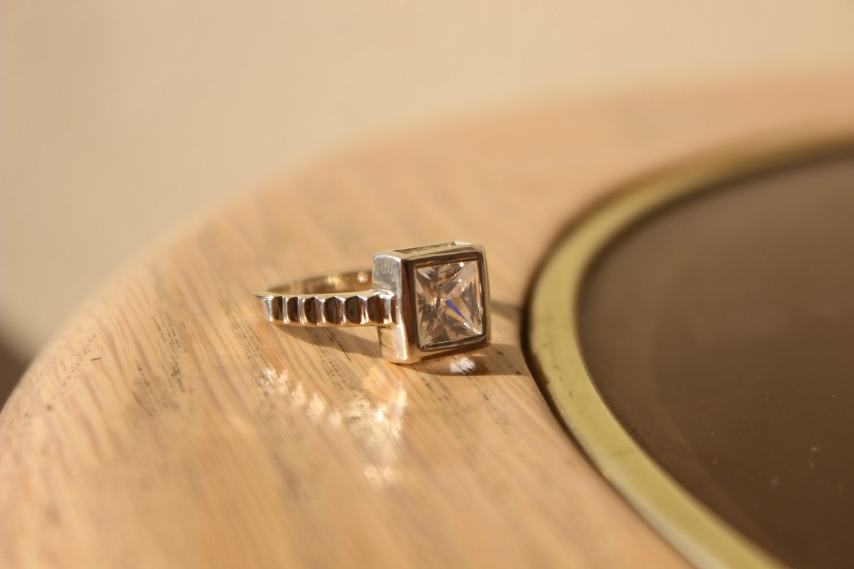 LOAS1387 - Rhodium 925 Sterling Silver Ring with AAA Grade CZ in