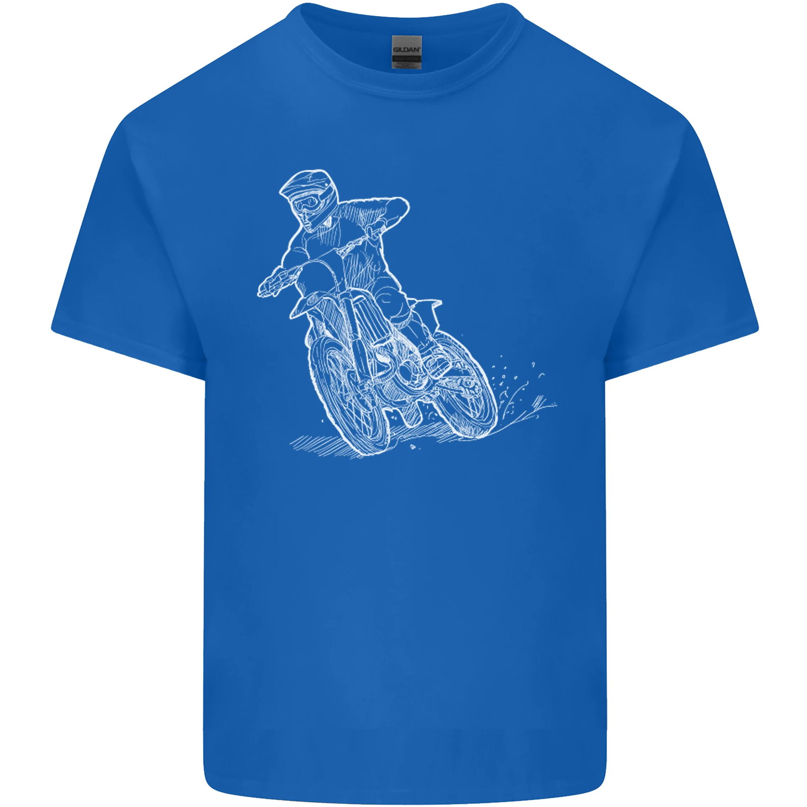 Camiseta Branca Infantil Desenho Moto Motocross