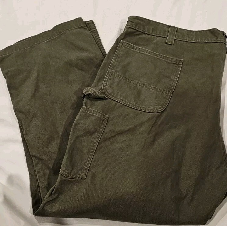 Mens Carhartt B324 Army Green carpenter Relaxed Fit Work Pants