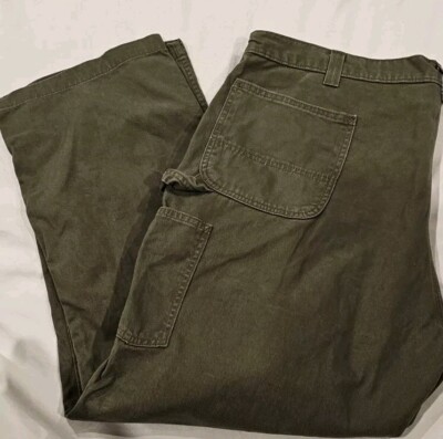 Mens Carhartt B324 Army Green carpenter Relaxed Fit Work Pants
