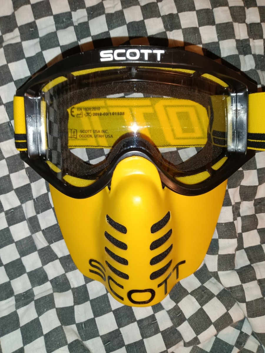 Vintage SCOTT USA 89 Goggles mask Motocross mx black/ yellow Guard
