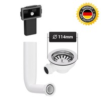 Excenterventil Siebkorbventil 114Mm Mit ÜBerlauf FüR SpüLe KüChenspüLe
