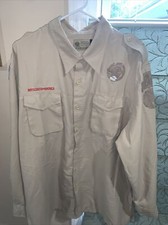 Vented Microfiber Poly Boy Scout BSA UNIFORM SHIRT Mens XL Long Sleeve Q96