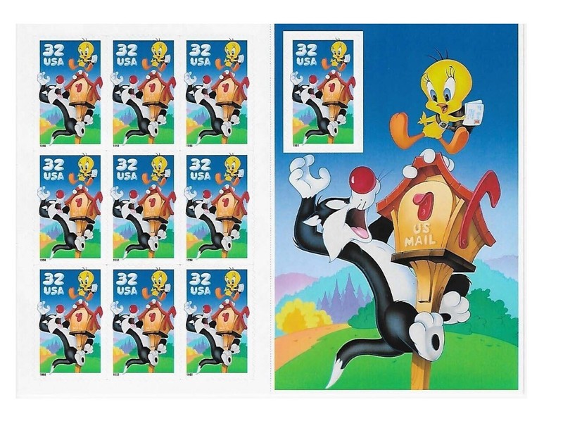 Looney Tunes Tweety Bird and Slyvester 32c Booklet Postage #3204 MNH US Stamps