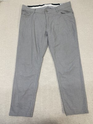 Brax Chuck Modern Fit Pants Men s 36/32 Gray Houndstooth 5-Pocket Design