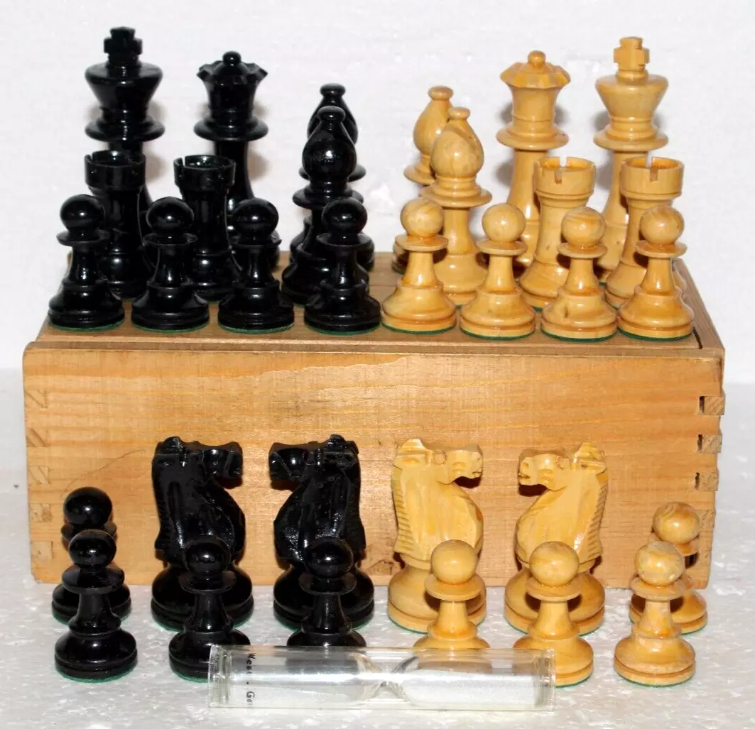 Chess Pieces French Staunton | Staunton | 99 mm | Boxwood & Ebonized Wood