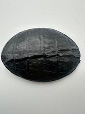 Vintage oval leather belt buckle