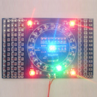 SMD Rotating LED SMD Components Soldering Practice Board DIY Kit CD4017+ NE555