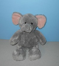 16" Aurora Jungle Baby Elephant Gray w/ Pink Ears Soft Huggy Stuffed Plush