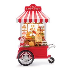 Led Snow Globe Santa's Candy Stand 10.75" h Red Plastic